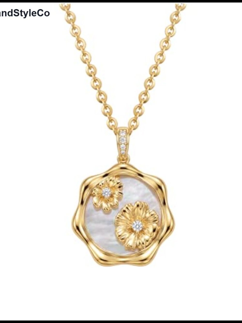 Birth Flower Necklace for Women 18K Gold Plated Brass Pendant